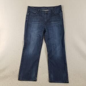 Calvin Klein Jeans Mens 38x32 Blue Straight Leg Denim Stretch Casual Pants